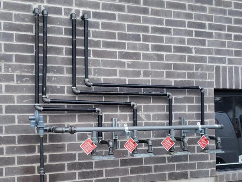 Completed natural gas furnace installation