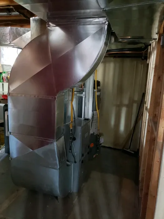 High-efficiency furnace installation in a residential home