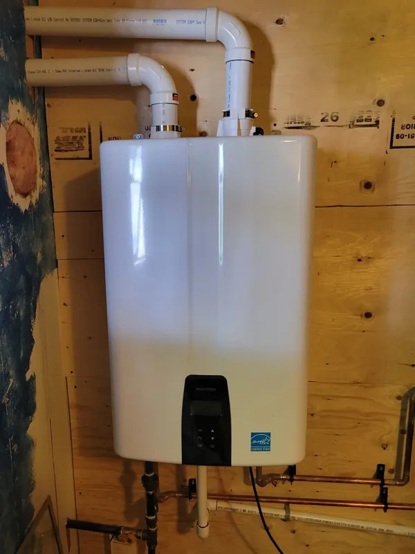Gas line and stainless steel venting for a tankless water heater